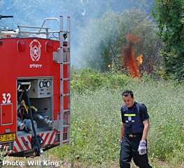 Firefighter in the Hula Valley (near Kiryat Shmona)